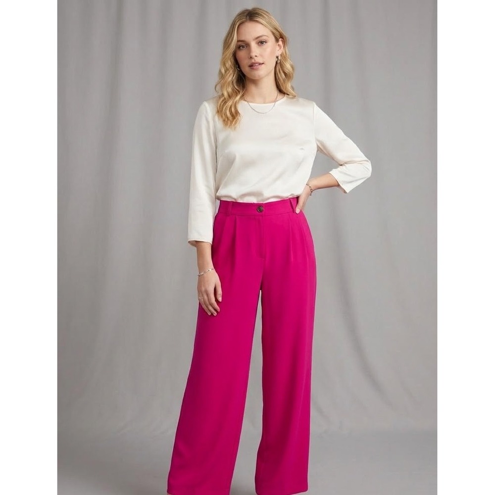 Milk & Honey Wide Leg Trousers Women XL Pink Excellent